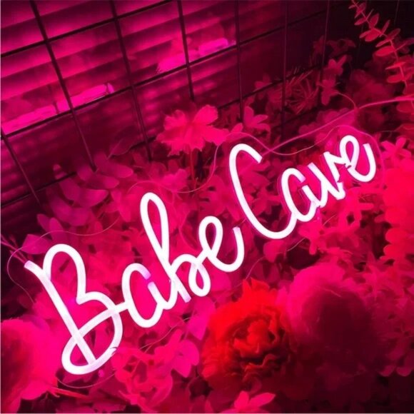 Babe Cave Neon Pink LED Trending Light Decor Bedroom Bathroom Cafe Photo Prop - Picture 5 of 5